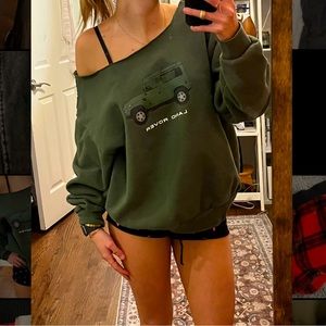 Land Rover off the shoulder sweatshirt